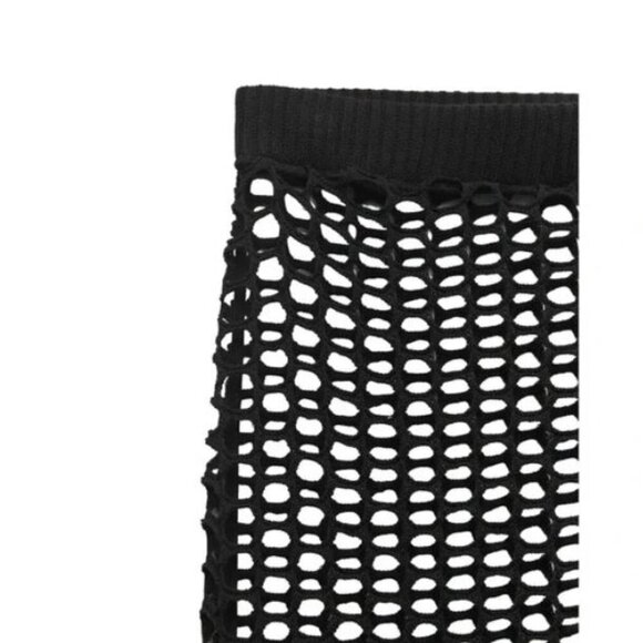 ZARA CROCHET MAXI SKIRT BLACK COVER-UP BEACH SIZE S 0085/343/800 - Picture 2 of 6